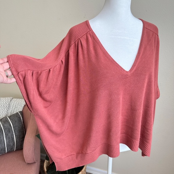 Anthropologie Dolman Sleeve Oversized Sweater Rust Brown - S - Picture 5 of 13